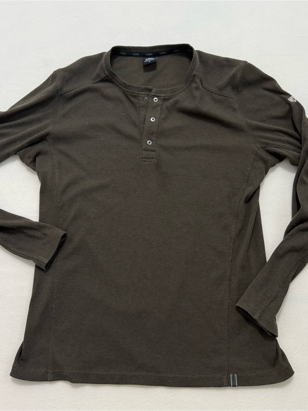 KUHL men’s Henley in Dark Olive
